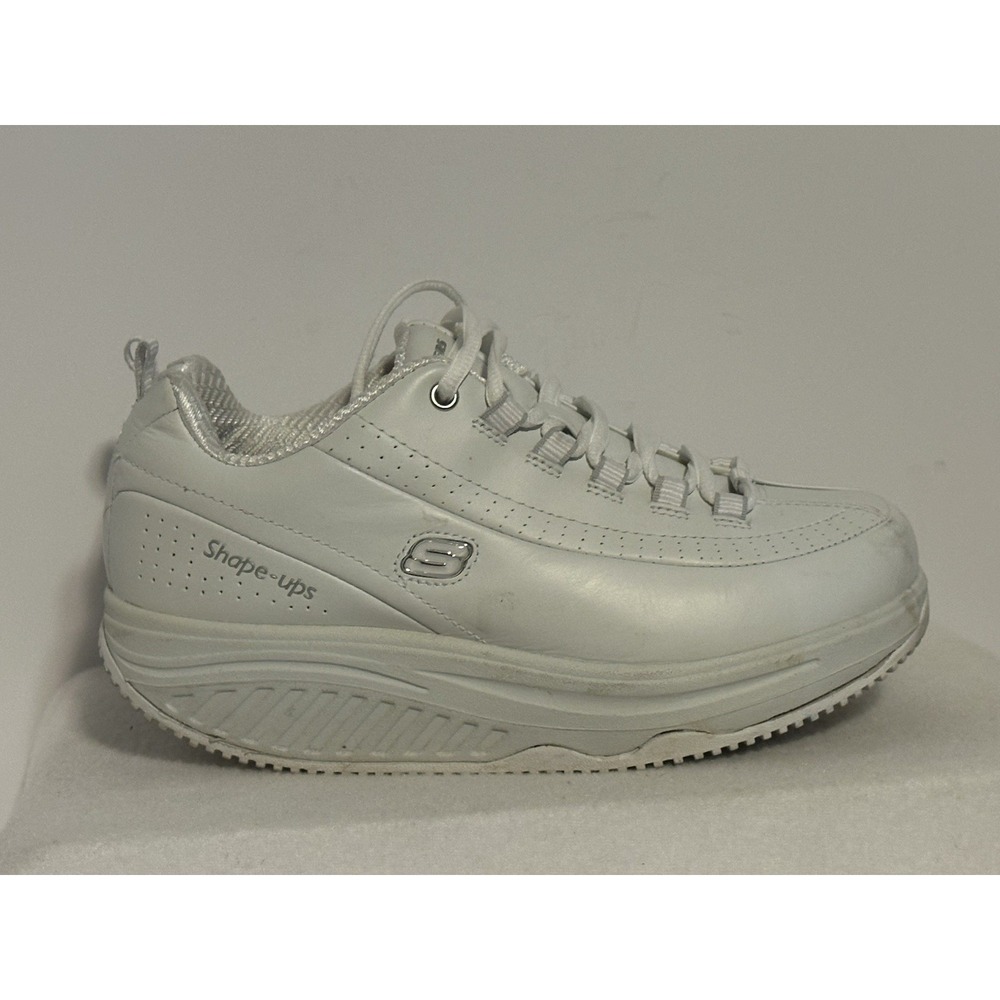 SKECHERS Shape Ups White Work Toning Shoes Size 6.5 76428 Slip Resistant Comfort